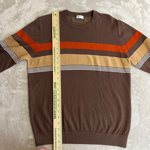 Zyia Active Sweater Womens Medium Brown Bark Stripe Fortrose Pullover Casual - Picture 6 of 10